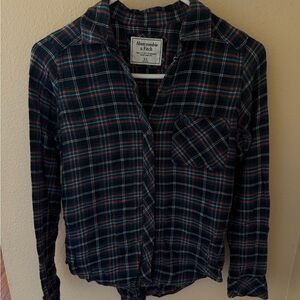 Abercrombie & Fitch Navy and Red Plaid Shirt
